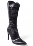 Venus Croc Faux-Leather Boots in Black Venus Croc Faux-Leather Boots in Black