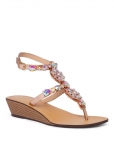 Venus Stone Demi Wedge Sandals in Rose Gold Venus Stone Demi Wedge Sandals in Rose Gold