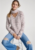 Venus VENUS | Popcorn Stitch Turtleneck Sweater in Pink Multi Venus VENUS | Popcorn Stitch Turtleneck Sweater in Pink Multi