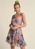Venus One-Shoulder Paisley Dress - Pink Multi Venus One-Shoulder Paisley Dress - Pink Multi