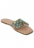 Venus Rhinestone Sandals in Natural Multi Venus Rhinestone Sandals in Natural Multi