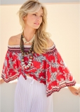 Venus Paisley And Patriotic Top in Red And Blue Venus Paisley And Patriotic Top in Red And Blue