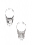 Venus Tassel Hoop Earrings in Silver Venus Tassel Hoop Earrings in Silver