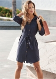 Venus Button Down Dress - Navy Venus Button Down Dress - Navy