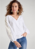 Venus Crochet Lace Detail Top in White Venus Crochet Lace Detail Top in White