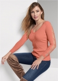 Venus VENUS | Sleeve Detail Sweater in Coral Venus VENUS | Sleeve Detail Sweater in Coral
