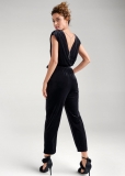 Venus Velvet Back Chain Jumpsuit in Black Venus Velvet Back Chain Jumpsuit in Black