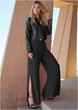 Venus Smocked Waist Jumpsuit in Black Venus Smocked Waist Jumpsuit in Black