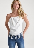 Venus Linen Fringe Top in White Venus Linen Fringe Top in White