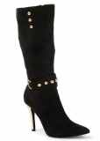 Venus Gold Statement Heel Boots in Black Venus Gold Statement Heel Boots in Black