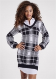 Venus Plaid Layered Sweater Dress - White & Black Venus Plaid Layered Sweater Dress - White & Black