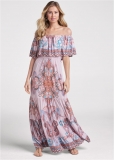Venus Wandering Goddess Dress - Blush Multi Venus Wandering Goddess Dress - Blush Multi