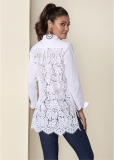 Venus Lace Back Blouse in White Venus Lace Back Blouse in White