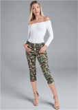 Venus Capri Jeans in Olive Multi Venus Capri Jeans in Olive Multi