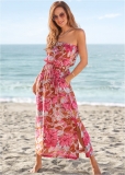 Venus Strapless Maxi Dress - Pink Multi Venus Strapless Maxi Dress - Pink Multi