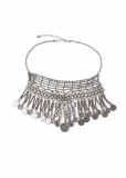 Venus Boho Coin Bib Necklace in Silver Venus Boho Coin Bib Necklace in Silver