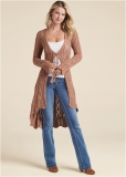 Venus VENUS | Long Crochet Cardigan in Brown Venus VENUS | Long Crochet Cardigan in Brown