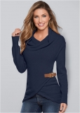 Venus VENUS | Side Buckle Detail Sweater in Navy Venus VENUS | Side Buckle Detail Sweater in Navy