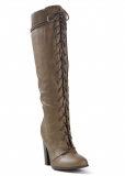 Venus Lace-Up Tall Boots in Taupe Venus Lace-Up Tall Boots in Taupe