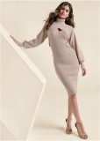 Venus Shrug Detail Sweater Dress - Taupe Venus Shrug Detail Sweater Dress - Taupe