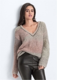 Venus VENUS | Ombre Knit V-Neck Sweater in Pink Multi Venus VENUS | Ombre Knit V-Neck Sweater in Pink Multi