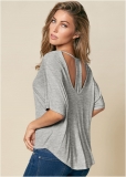 Venus Racerback Basic Top in Heather Grey Venus Racerback Basic Top in Heather Grey