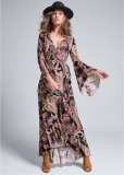 Venus Paisley Print Wrap Dress - Black Multi Venus Paisley Print Wrap Dress - Black Multi