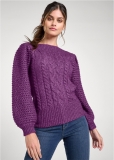 Venus VENUS | Cable Knit Sweater in Purple Venus VENUS | Cable Knit Sweater in Purple