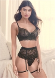 Venus Black LACE BRA G-STRING GARTER Venus Black LACE BRA G-STRING GARTER