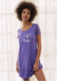 Venus Purple LACE SLEEVE GRAPHIC NIGHTIE Venus Purple LACE SLEEVE GRAPHIC NIGHTIE
