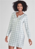 Venus Grey Multi Henley pullover sleepshirt Venus Grey Multi Henley pullover sleepshirt