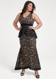 Venus Plus Size Tiered Lace Gown Venus Plus Size Tiered Lace Gown