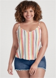 Venus Plus Size Striped Tank Top Venus Plus Size Striped Tank Top