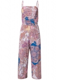 Venus Plus Size Paisley Ruched Jumpsuit in Pink Multi Venus Plus Size Paisley Ruched Jumpsuit in Pink Multi