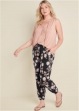 Venus Black FLORAL PRINTED PANTS Venus Black FLORAL PRINTED PANTS