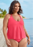 Venus Plus Size The Mykanos Tankini Bikini - Sunset Pink Venus Plus Size The Mykanos Tankini Bikini - Sunset Pink