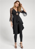 Venus Plus Size Embellished Lace Sleeve Top Venus Plus Size Embellished Lace Sleeve Top