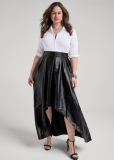 Venus Black FAUX LEATHER BALLROOM SKIRT Venus Black FAUX LEATHER BALLROOM SKIRT