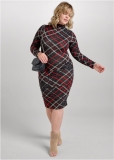 Venus Plus Size Long Sleeve Ruched Dress Venus Plus Size Long Sleeve Ruched Dress