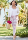 Venus Plus Size Ripped Tie Dye Skinny Jeans in Pink Multi Venus Plus Size Ripped Tie Dye Skinny Jeans in Pink Multi
