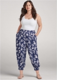 Venus Navy & White DEEP OCEAN PATTERNED PANTS Venus Navy & White DEEP OCEAN PATTERNED PANTS