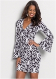 Venus Plus Size Printed V-Neck Dress Venus Plus Size Printed V-Neck Dress