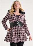 Venus Plaid Corset Coat in Black Multi Venus Plaid Corset Coat in Black Multi