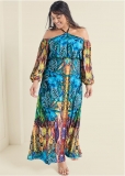 Venus Blue Multi PRINTED MAXI DRESS Venus Blue Multi PRINTED MAXI DRESS