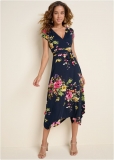 Venus Plus Size Floral Printed Dress Venus Plus Size Floral Printed Dress