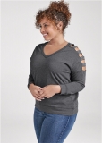 Venus Plus Size Stud Embellished Sweatshirt in Dark Heather Grey Venus Plus Size Stud Embellished Sweatshirt in Dark Heather Grey