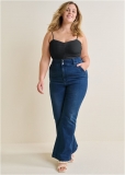 Venus Plus Size High-Waist Flare Jeans in Dark Wash Venus Plus Size High-Waist Flare Jeans in Dark Wash