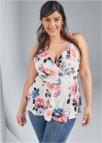 Venus Plus Size Floral Peplum Top Venus Plus Size Floral Peplum Top