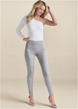 Venus Grey Pull-On Faux-Suede Skinny Pants Venus Grey Pull-On Faux-Suede Skinny Pants