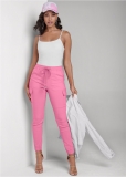 Venus Pink CASUAL PULL-ON CARGO PANTS Venus Pink CASUAL PULL-ON CARGO PANTS